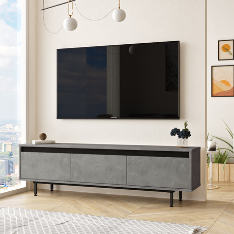 Mobile TV Maya Argento Nero Melaminico 160x45,2x35,5 cm