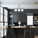 Lampada a sospensione 3 luci in metallo color bronzo