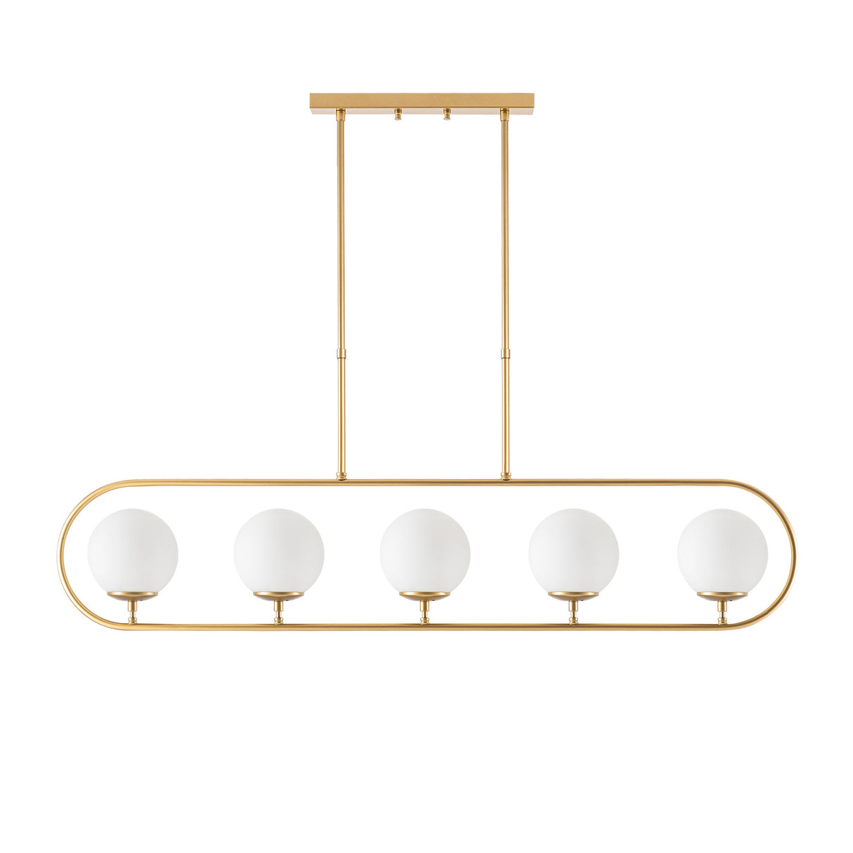 Lampada a sospensione 5 luci Oro Beige Vetro Lucent