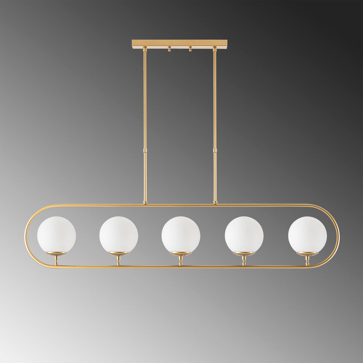 Lampada a sospensione 5 luci Oro Beige Vetro Lucent