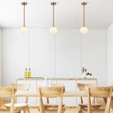 Lampada a sospensione a 3 luci color bronzo con paralume bianco in metallo selce