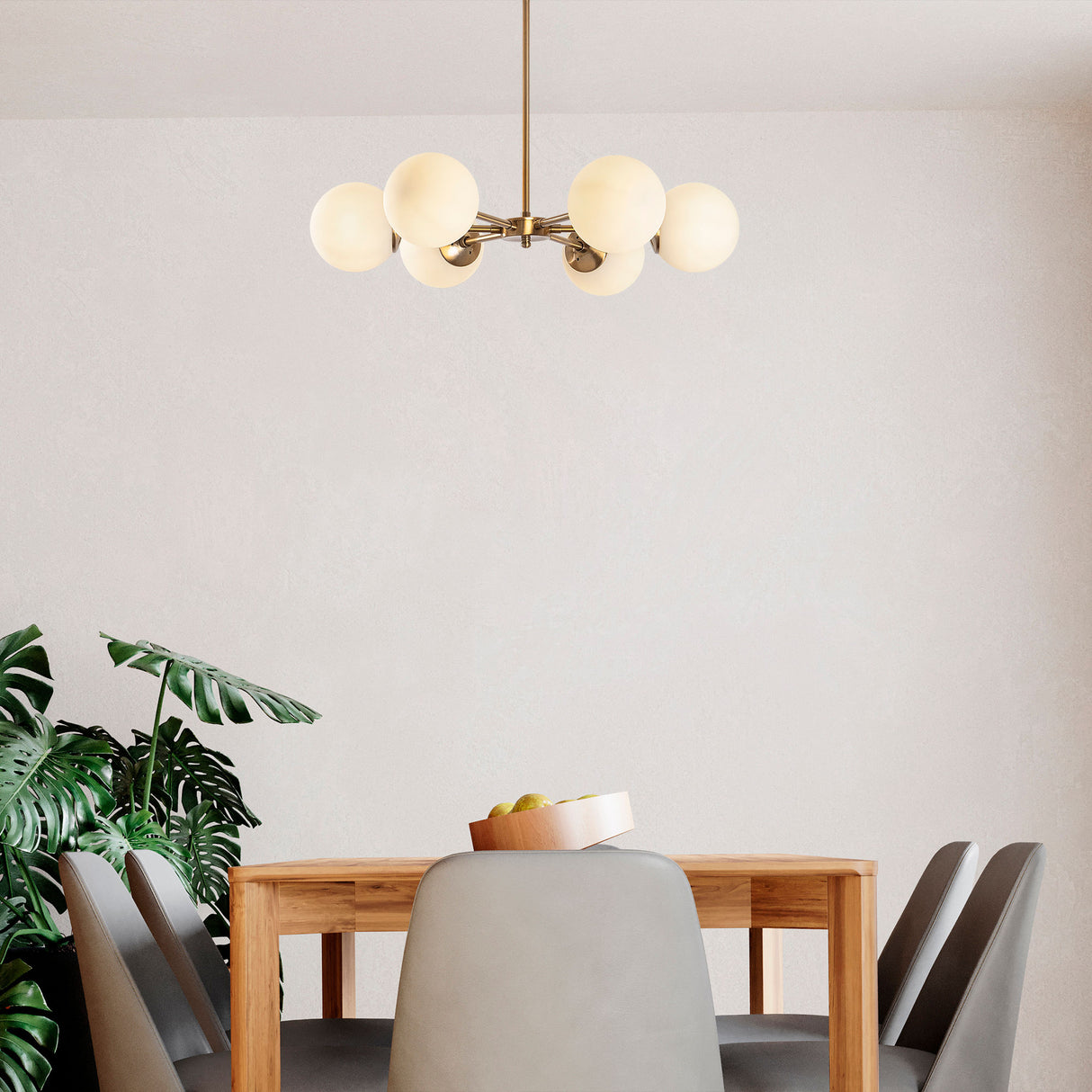 Hanglampen - Hanglamp 6 - lichts Bronskleurig met Witte Kap Metaal Flint - Dimehouse