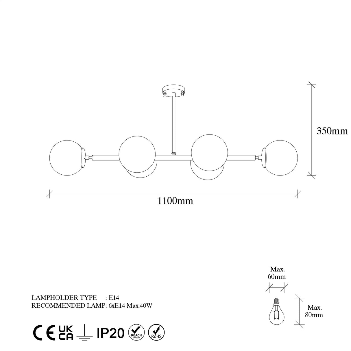 Hanglampen - Hanglamp 6 - lichts Crème Glas Radiance - Dimehouse