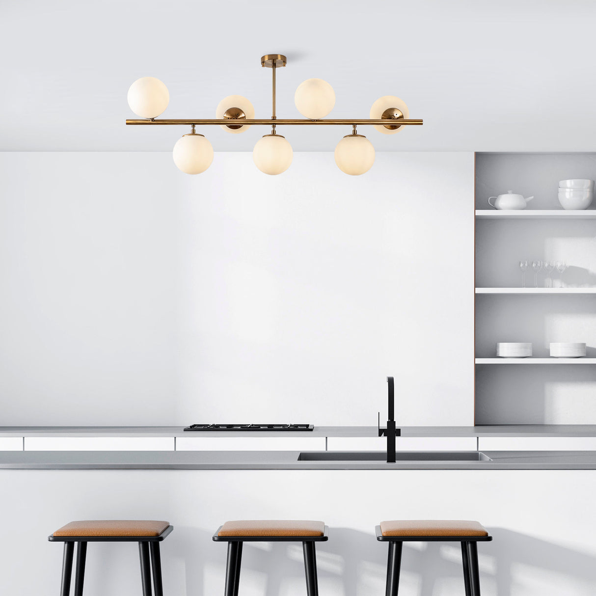 Hanglampen - Hanglamp 7 - lichts Bronskleurig Glas Radiance - Dimehouse