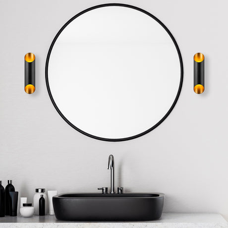 Lampada da parete in metallo nero oro Juniper