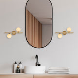 Lampada da parete in vetro dorato Helios