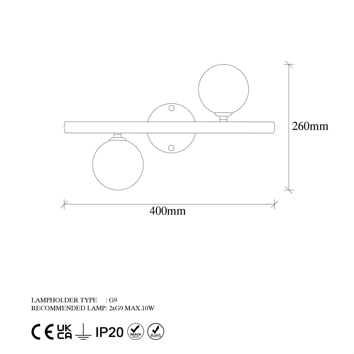 Lampada da parete in vetro dorato Helios