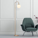 Vloerlampen - Vloerlamp Bronskleurig Beige Glas Brim - Dimehouse