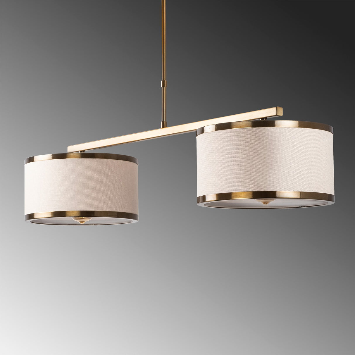 Hanglampen - Hanglamp 2 - lichts Bronskleurig Stof Frost - Dimehouse