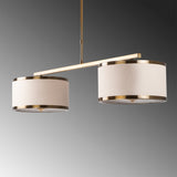 Hanglampen - Hanglamp 2 - lichts Bronskleurig Stof Frost - Dimehouse
