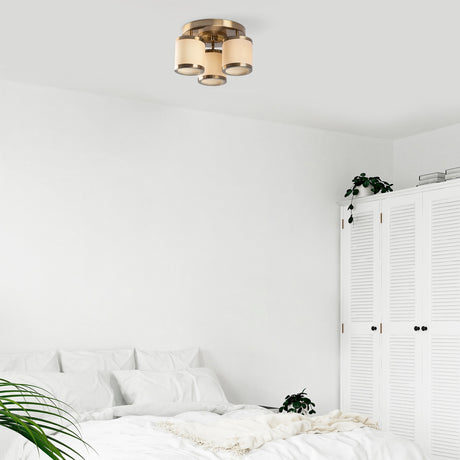 Lampada da soffitto in tessuto color bronzo Frost