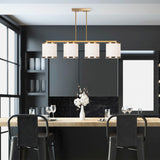 Hanglampen - Hanglamp 4 - lichts Bronskleurig Stof Frost - Dimehouse