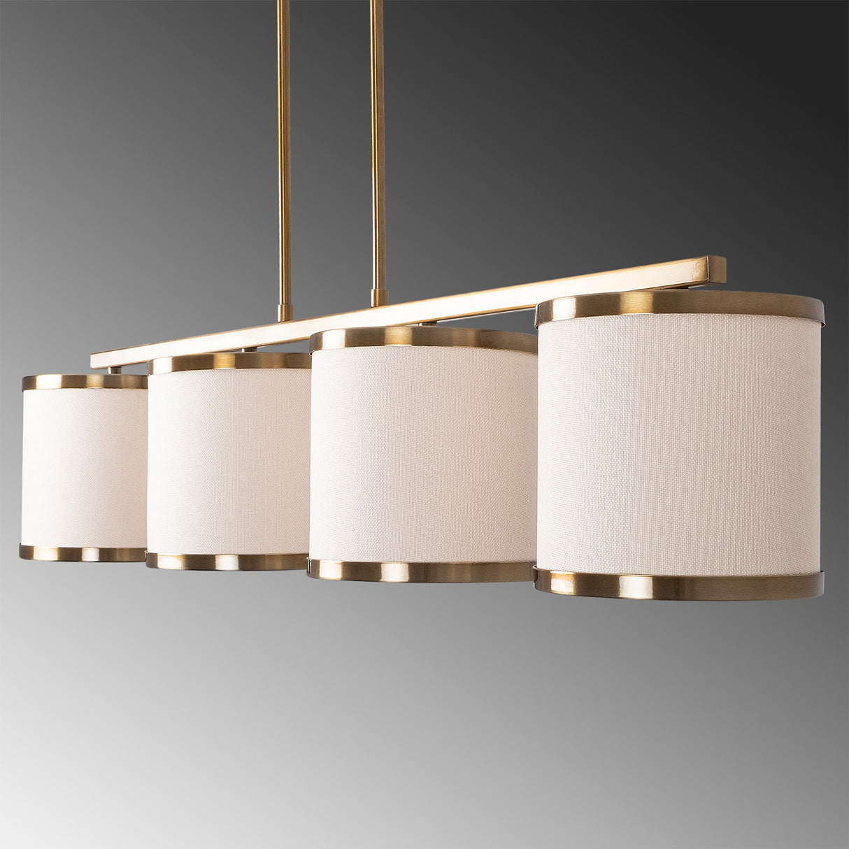Hanglampen - Hanglamp 4 - lichts Bronskleurig Stof Frost - Dimehouse