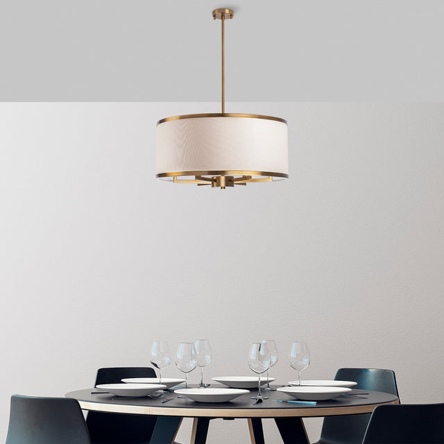 Hanglampen - Hanglamp 1 - lichts Bronskleurig Stof Frost - Dimehouse
