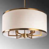 Hanglampen - Hanglamp 1 - lichts Bronskleurig Stof Frost - Dimehouse