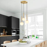 Hanglampen - Hanglamp 3 - lichts Goud Glas Cascade - Dimehouse