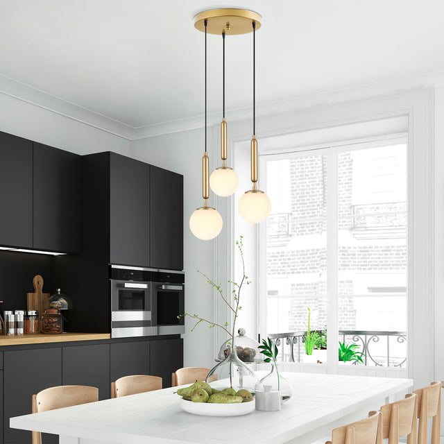 Hanglampen - Hanglamp 3 - lichts Goud Glas Cascade - Dimehouse