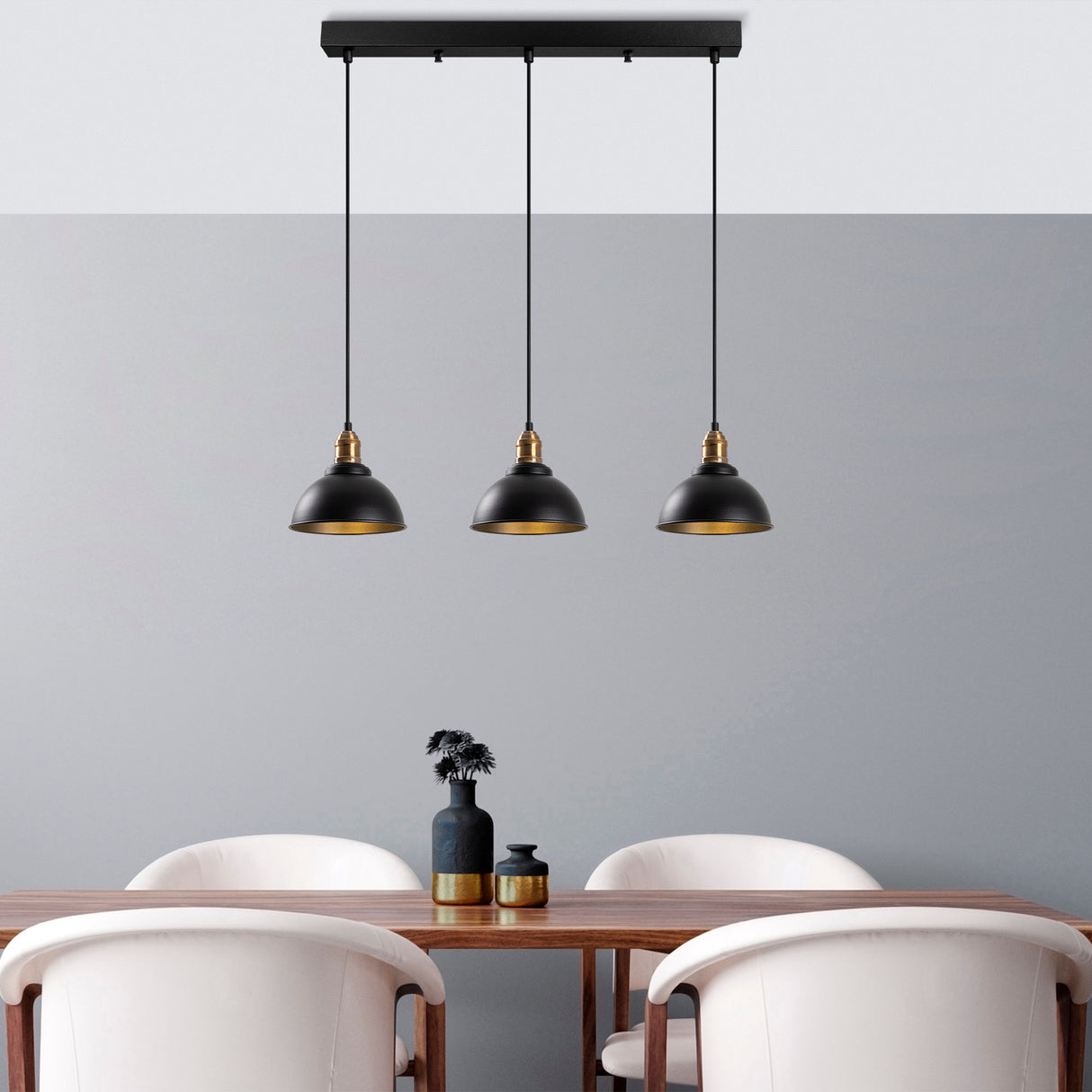 Hanglampen - Hanglamp 3 - lichts Zwart Metaal Lynx - Dimehouse