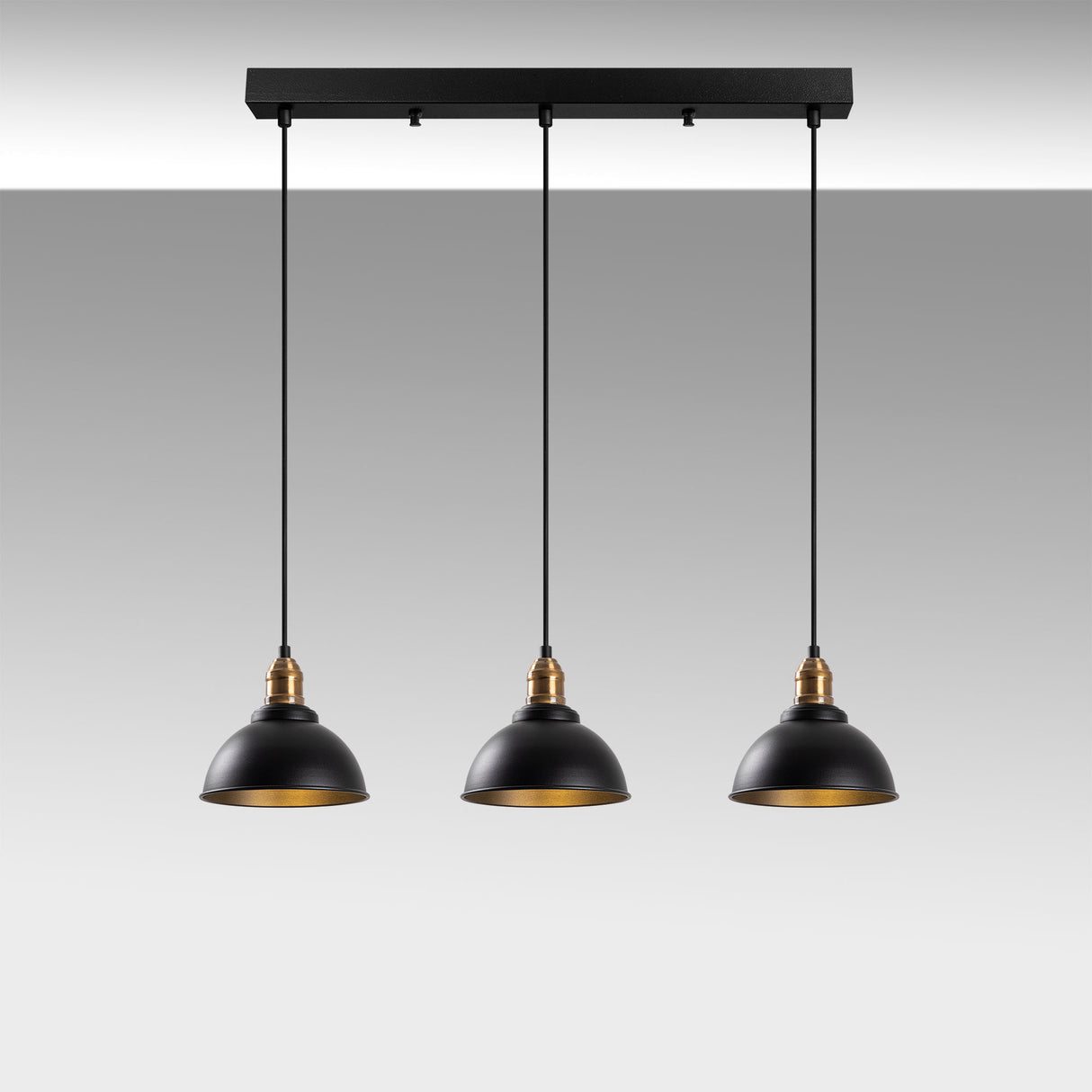 Hanglampen - Hanglamp 3 - lichts Zwart Metaal Lynx - Dimehouse