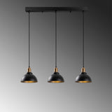 Hanglampen - Hanglamp 3 - lichts Zwart Metaal Lynx - Dimehouse