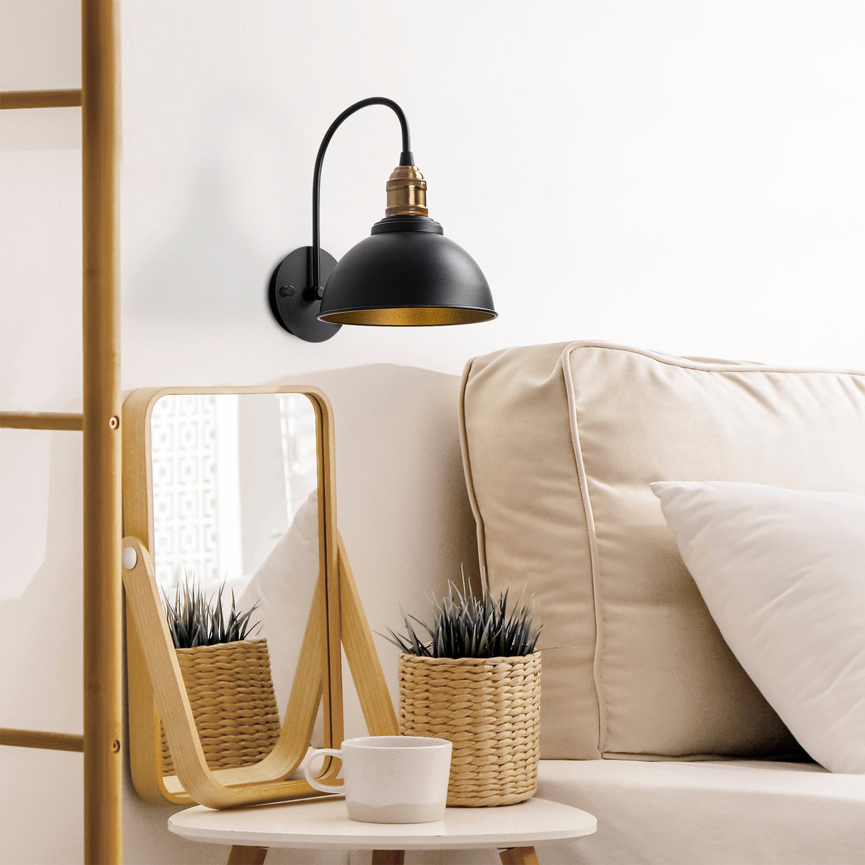 Wandlampen - Wandlamp Zwart Metaal Bane - Dimehouse