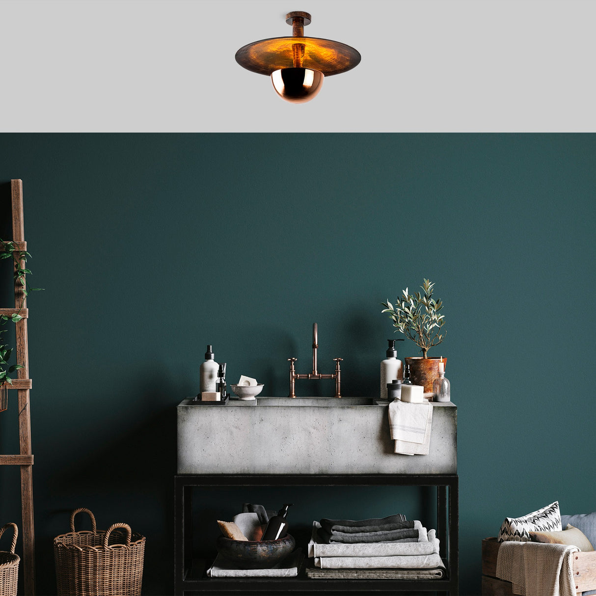 Lampada da soffitto 48 cm Elevate in metallo color rame