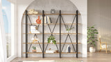 Boekenkasten - Boekenkast Lyra Atlantisch Dennenhout Melamine 219,6x180x34 cm - Dimehouse
