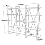 Boekenkasten - Boekenkast Lyra Atlantisch Dennenhout Melamine 219,6x180x34 cm - Dimehouse
