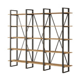 Boekenkasten - Boekenkast Lyra Atlantisch Dennenhout Melamine 219,6x180x34 cm - Dimehouse