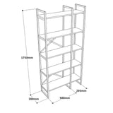 Boekenkasten - Boekenkast Valdis Marmer Wit Goud Melamine 87,5x175x30 cm - Dimehouse