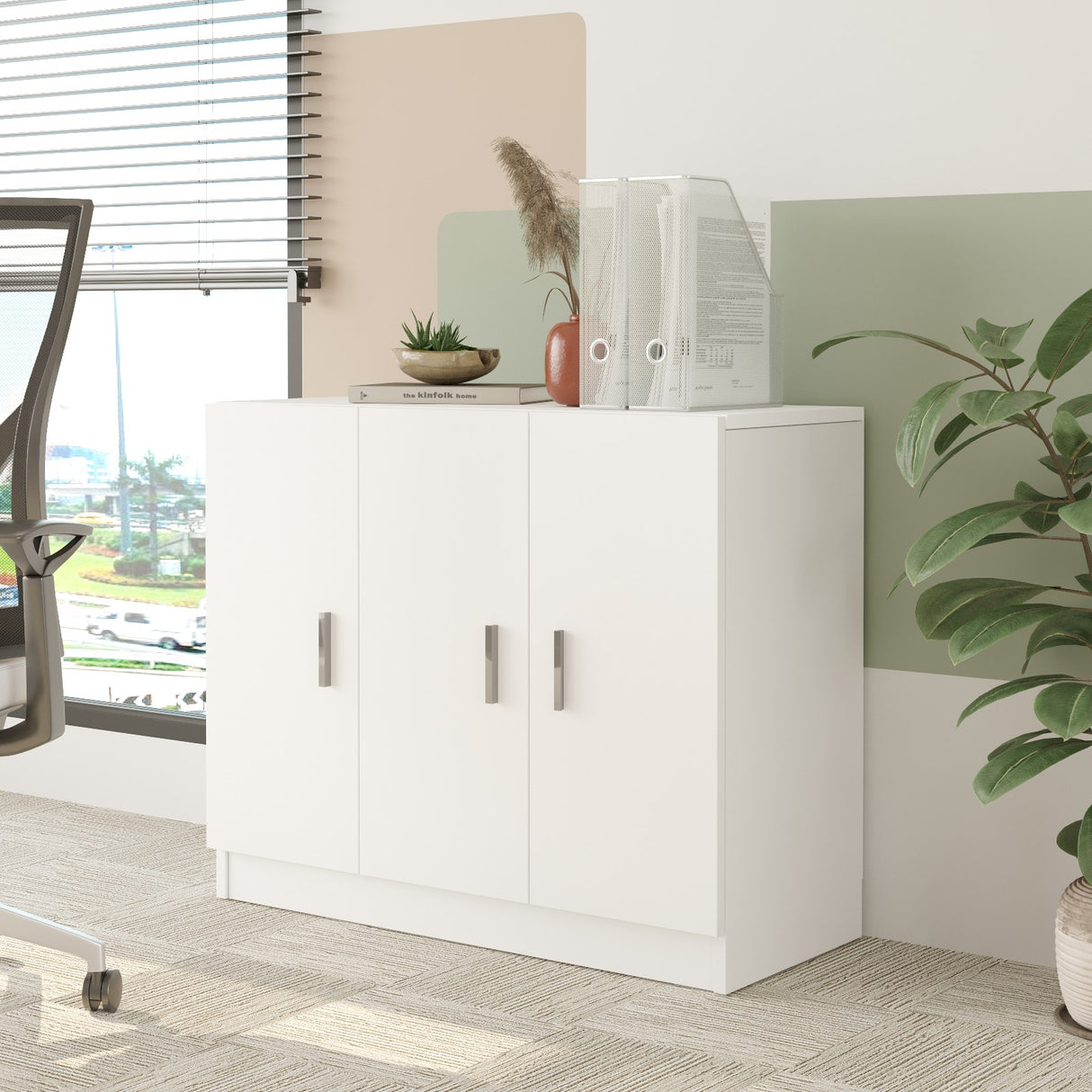 Wandkasten - Wandkast Delta Wit Melamine 89,9x73,8x38,1 cm - Dimehouse