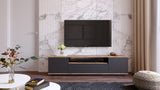 TV Meubels - TV Meubel Vesper Atlantisch Dennenhout Antraciet Melamine 180x44,6x44,5 cm - Dimehouse