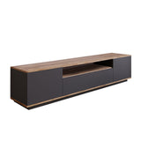 TV Meubels - TV Meubel Vesper Atlantisch Dennenhout Antraciet Melamine 180x44,6x44,5 cm - Dimehouse