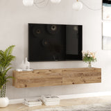 TV Meubels - Zwevend TV Meubel Turin Atlantisch Dennenhout Melamine 180x29,6x31,6 cm - Dimehouse