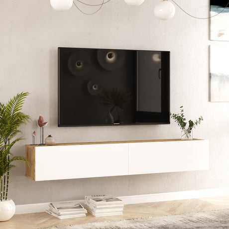 Mobile TV Torino Pino Atlantico Melaminico Bianco 180x29,6x31,6 cm