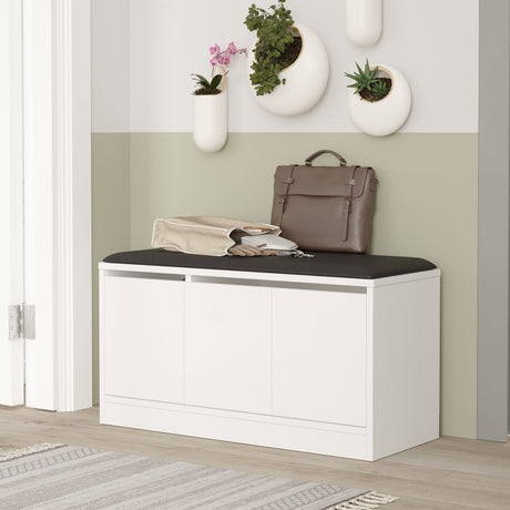 Schoenenkasten - Schoenenkast Aquila Wit Melamine 89,6x45,8x35,5 cm - Dimehouse