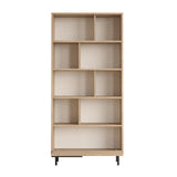 Boekenkasten - Boekenkast Kosmos Walnoot Eik Melamine 83,9x175,6x29,5 cm - Dimehouse