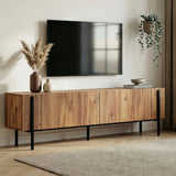 Nexus tv-meubel eikenlook met zwart 180 cm Atlantic Pine eikenlook en zwart Melamine gecoat houtcomposiet