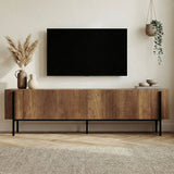 Mobile TV Nexus aspetto noce nero 180 cm Aspetto noce barocco e composito di legno melaminico nero