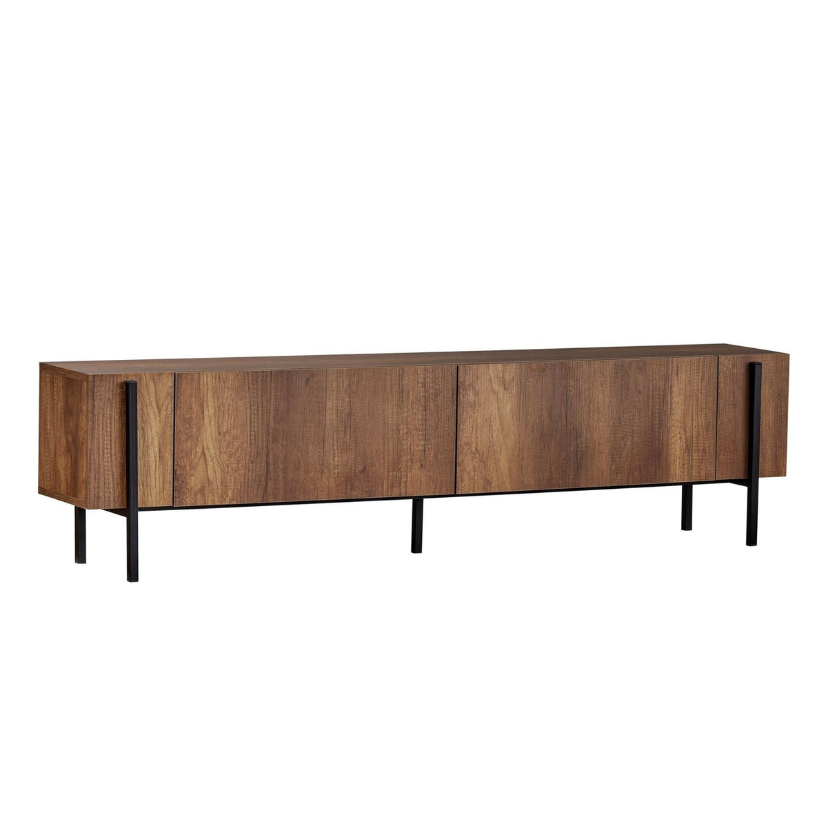 Mobile TV Nexus aspetto noce nero 180 cm Aspetto noce barocco e composito di legno melaminico nero
