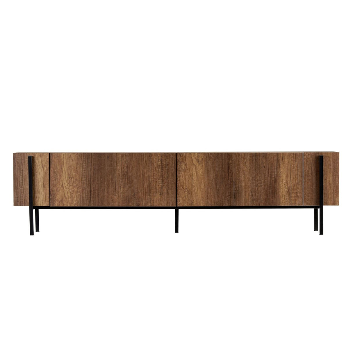 Mobile TV Nexus aspetto noce nero 180 cm Aspetto noce barocco e composito di legno melaminico nero