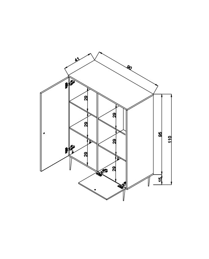 Pensile Jut Rovere Faggio 40x110x90 cm