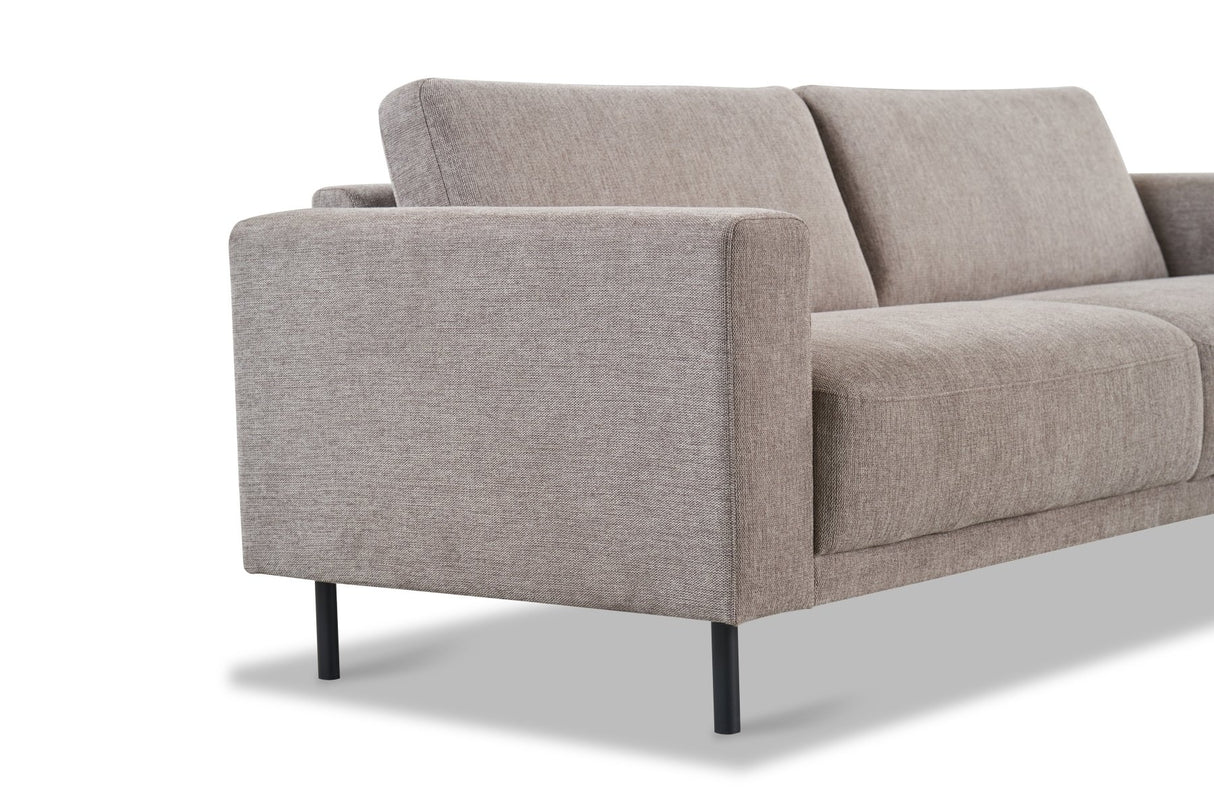 Divano Moderno 3 Posti Tessuto Tortora Aniko 213x90x78 cm