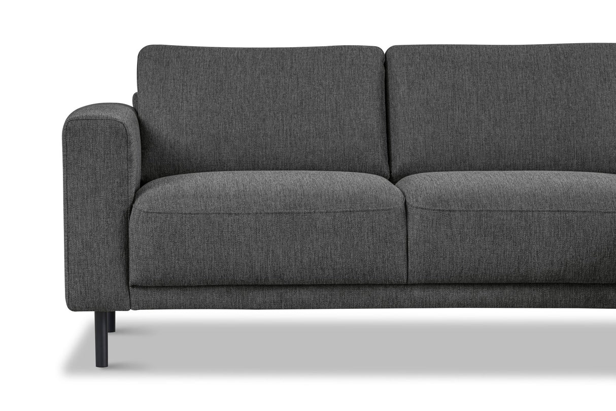 Divano angolare moderno con Chaise Longue Tessuto Antracite Aniko destra 238x142x78 cm