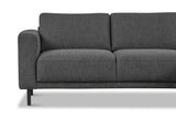 Divano angolare moderno con Chaise Longue Tessuto Antracite Aniko destra 238x142x78 cm