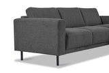 Divano angolare moderno con Chaise Longue Tessuto Antracite Aniko destra 238x142x78 cm