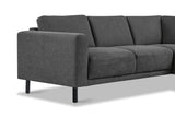 Moderne 3-zits hoekbank met Lounger Antraciet Stof Aniko rechts 240x197x78 cm