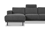 Divano angolare moderno U-Sofa in tessuto antracite - destro - 310x197x142 cm - Aniko