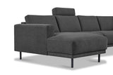 Divano angolare moderno U-Sofa in tessuto antracite - destro - 310x197x142 cm - Aniko