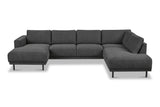 Divano angolare moderno U-Sofa in tessuto antracite - destro - 310x197x142 cm - Aniko